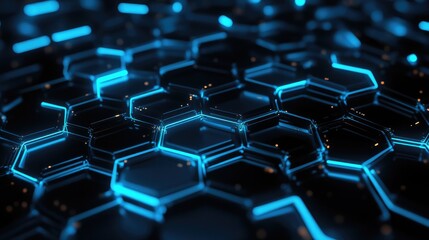 Electric hex network lights up a futuristic nightscape