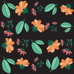 Florar Pattern. Abstract Floral Background Design with Artistic Botanical Elements