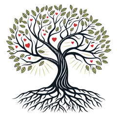 Fototapeta premium abstract tree with birds