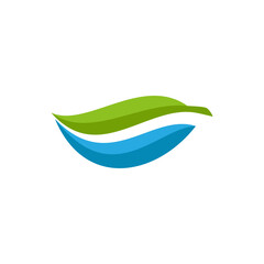 Leaf Water Wave Abstract Logo