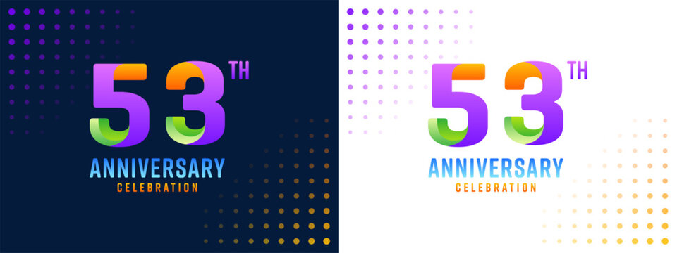 53th anniversary design, with colorful numbers
