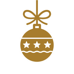 Minimalist Holiday Ornament Icon – Gold Vector for Premium Christmas Decor