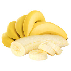 Fresh Assorted Fruits on White Background