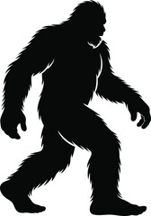Obraz premium Bigfoot Silhouette: Sasquatch, Cryptid, Mythical Creature & Wilderness Icon