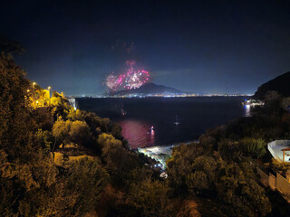 Fireworks Display Over Sea