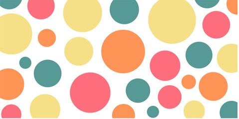 Simple background of cheerful colorful random circle pattern. Polka dots