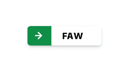 Green and white button with right arrow icon and FAW text