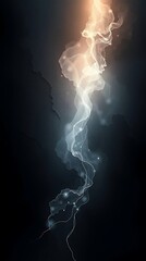 Elegant Luminescent Smoke Stream Against a Contrasting Dark Background