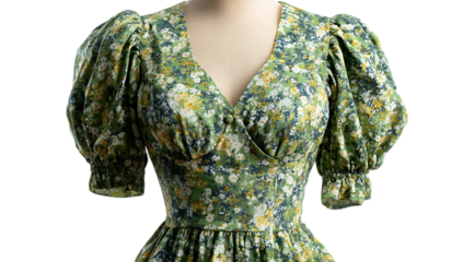 green dress isolated on transparent background	