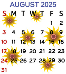 calendar august 2025 illustration