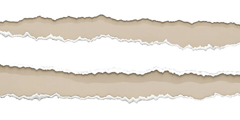 Naklejka premium Two strips of torn paper with ragged edges isolated on transparent background