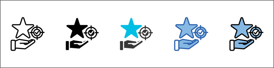 Goal Achievement Icon Pack Multistyle Illustration