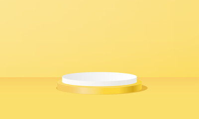 Yellow podium for advertising, product presentation