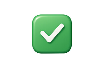 Green checkmark emoji symbol, confirmation icon badge