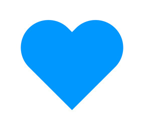 Blue heart icon isolated on transparent background