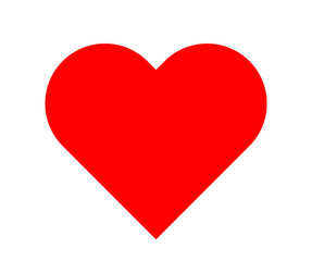Red heart icon isolated on transparent background