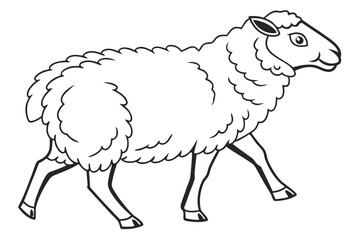 Obraz premium coloring page line art the sheep black vector