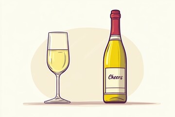 Celebration Toast with Sparkling Wine and Elegant Glassware