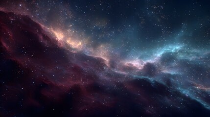 Fototapeta premium Nebula galaxy background with purple blue outer space 