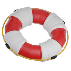 red life buoy 3D Icon Illustration