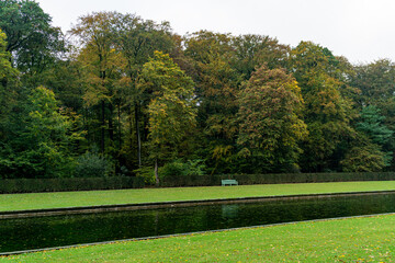 Park and lake on the back of Benrath palace