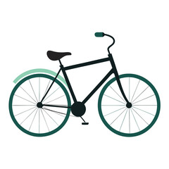 Fototapeta premium Classic Bicycle Illustration Vintage Bike Design in Dark Green and Black