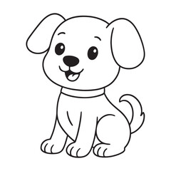 Fototapeta premium Cute cartoon dog coloring page design