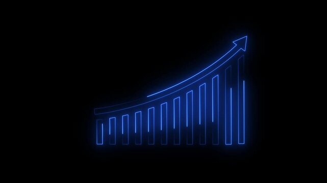 Animated golden recession chart of financial decline with a trend line chart. Concept of economic crisis,. Vector illustration isolated on green background, 4k, video, black, background,
