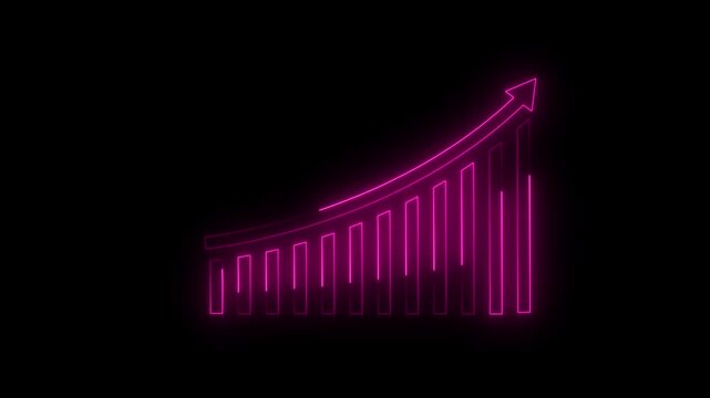 Animated golden recession chart of financial decline with a trend line chart. Concept of economic crisis,. Vector illustration isolated on green background, 4k, video, black, background,