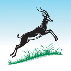 Deer on a white background silhouette vector design.