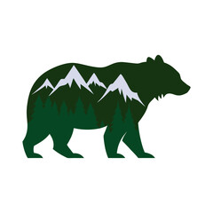 Mountain Range Inside Bear Figure