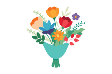 Flower bouquet vector illustration on white background