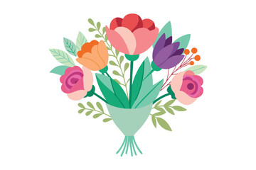 Flower bouquet vector illustration on white background