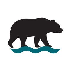 Bear Catching Fish In River Scene