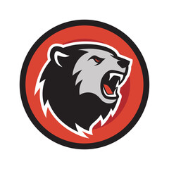 Roaring Bear Inside Circle Frame