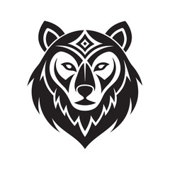 Bear Head In Ethnic Tribal Style