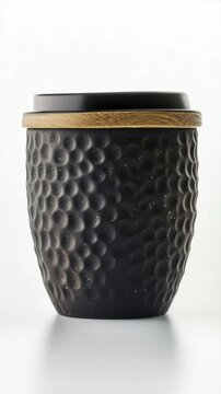 A detailed shot of a vase with its lid closed, suitable for use in still life or product photography