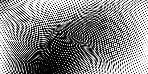 Set of halftone dots gradient pattern texture isolated on white background. Straight dotted spots using halftone circle dot raster texture. Vector blot half tone collection.