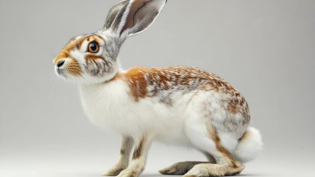 A charming hare rabbit with soft fur and adorable big eyes.