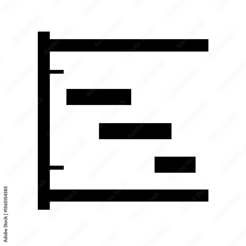 Poster simple gantt chart for project management. this graphic shows horizontal bars representing tasks and