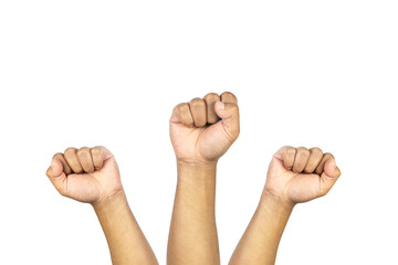 Male clenched fist, isolated on a white background Man hand with a fist.