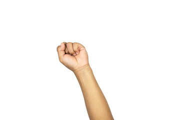 Male clenched fist, isolated on a white background Man hand with a fist.