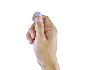 Hand Giving a Coin – Donation or Charity Concept