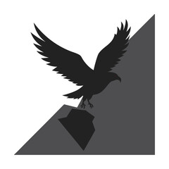 Bald Eagle With Wings Down Swooping