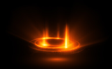 Glow swirl light effect. Circular lens flare. Abstract rotational lines. Power energy element. Luminous sci-fi. Shining neon lights. Magic arena. Swirl trail effect. Glint scene. Dynamic ellipse.