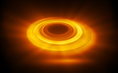 Glow swirl light effect. Circular lens flare. Abstract rotational lines. Power energy element. Luminous sci-fi. Shining neon lights. Magic arena. Swirl trail effect. Glint scene. Dynamic ellipse.