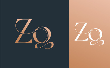 Initial letter ZG GZ logo design vector illustration for couple, wedding, and business