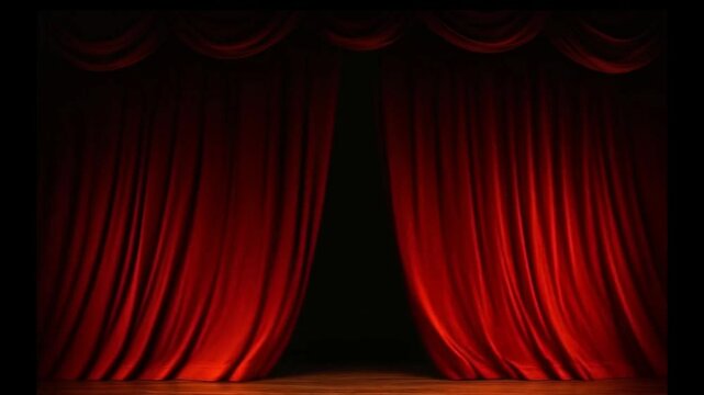 Red Theatre or Cinema Curtains: Glamour, entertainment.