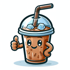 Hot coffee cup and tea mug cartoon vector icon set illustration