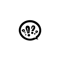 Obraz premium Chat bubble with question and exclamation marks vector icon for communication concept